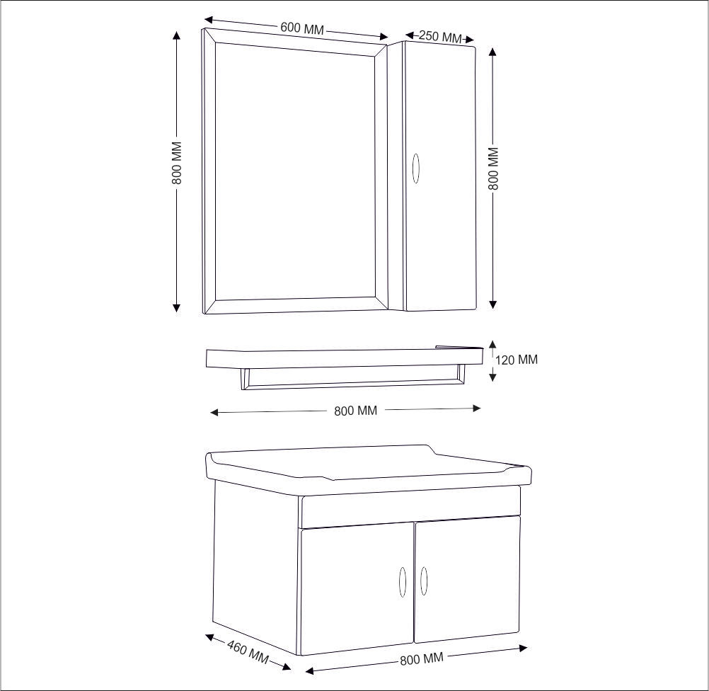 Wash Basin with Cabinets - Order Liana Vanity Online | Romania Vanities